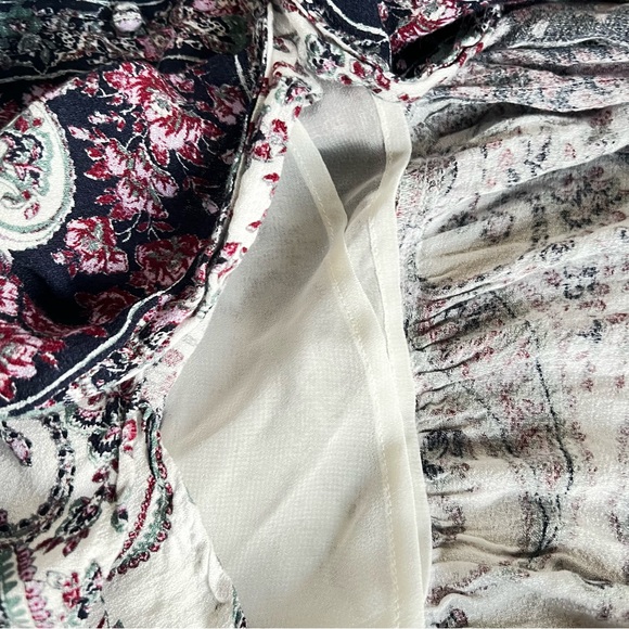 Lucky Brand Paisley Maxi Dress Women’s XL Boho Tie Waist Short Sleeve - Picture 12 of 14